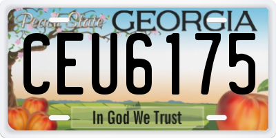 GA license plate CEU6175