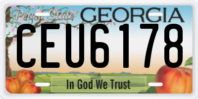 GA license plate CEU6178