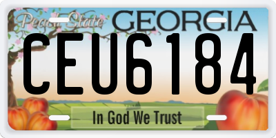 GA license plate CEU6184