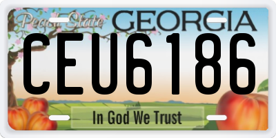 GA license plate CEU6186