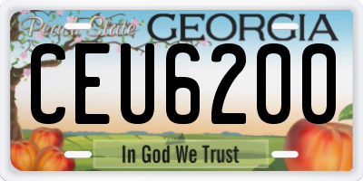 GA license plate CEU6200
