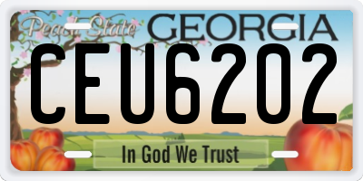 GA license plate CEU6202