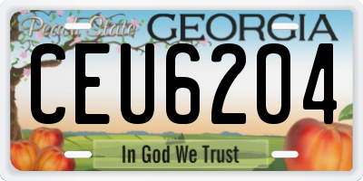 GA license plate CEU6204