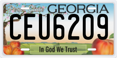 GA license plate CEU6209