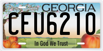 GA license plate CEU6210