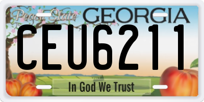 GA license plate CEU6211