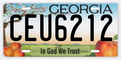 GA license plate CEU6212