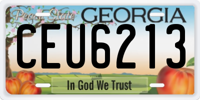 GA license plate CEU6213