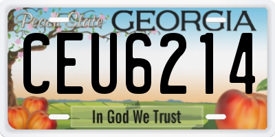 GA license plate CEU6214