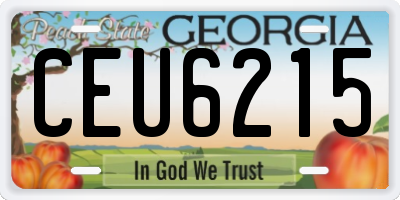 GA license plate CEU6215