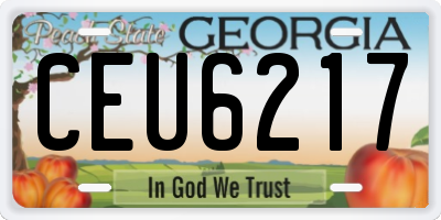 GA license plate CEU6217