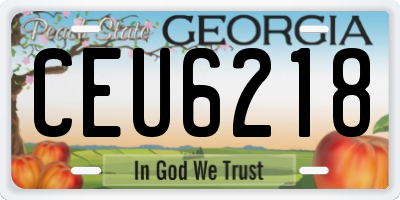 GA license plate CEU6218