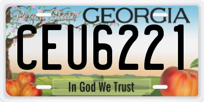 GA license plate CEU6221