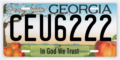 GA license plate CEU6222