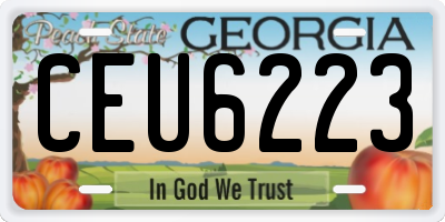 GA license plate CEU6223