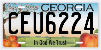 GA license plate CEU6224
