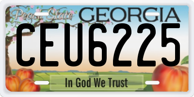 GA license plate CEU6225