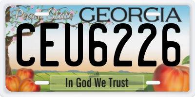 GA license plate CEU6226