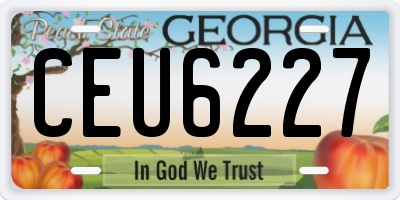 GA license plate CEU6227