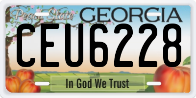 GA license plate CEU6228
