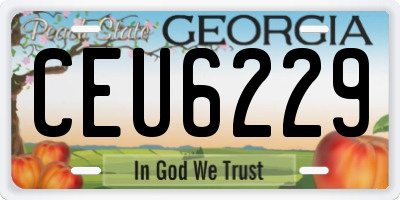 GA license plate CEU6229