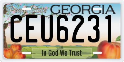 GA license plate CEU6231