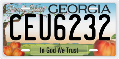 GA license plate CEU6232