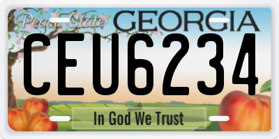 GA license plate CEU6234