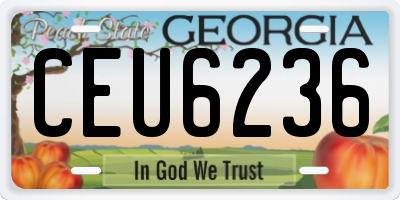 GA license plate CEU6236
