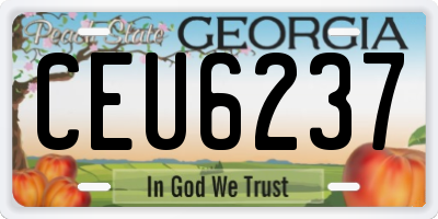 GA license plate CEU6237