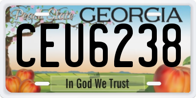 GA license plate CEU6238