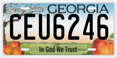 GA license plate CEU6246