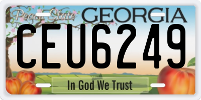 GA license plate CEU6249