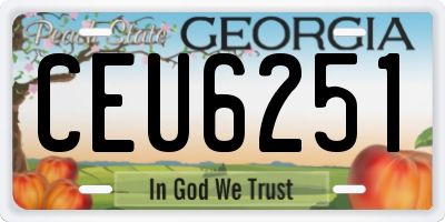 GA license plate CEU6251