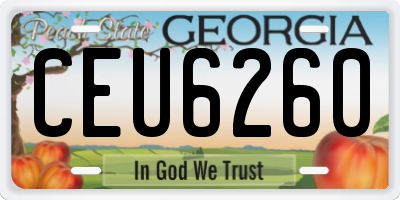 GA license plate CEU6260