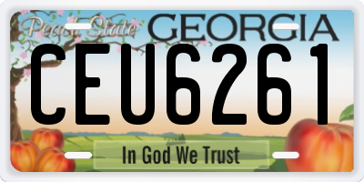GA license plate CEU6261