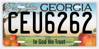 GA license plate CEU6262
