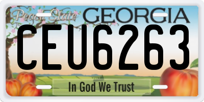 GA license plate CEU6263