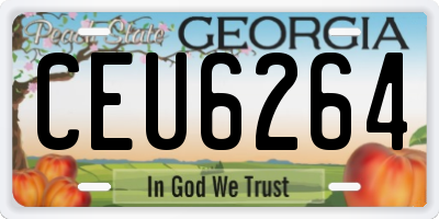 GA license plate CEU6264