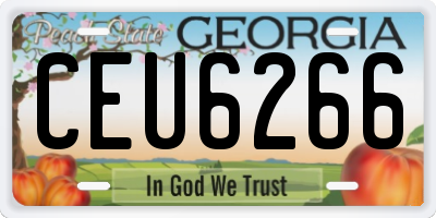 GA license plate CEU6266
