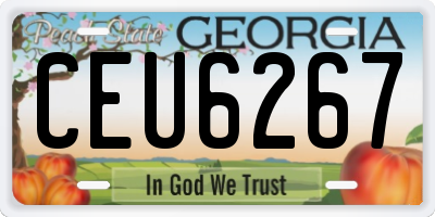 GA license plate CEU6267