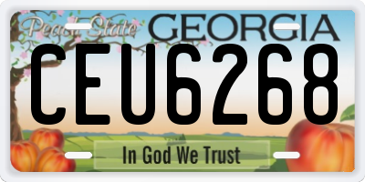 GA license plate CEU6268