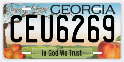 GA license plate CEU6269