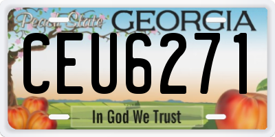 GA license plate CEU6271