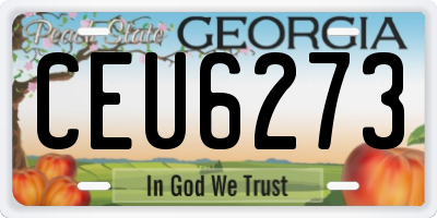 GA license plate CEU6273