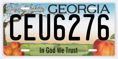 GA license plate CEU6276