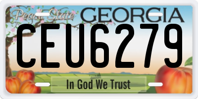GA license plate CEU6279