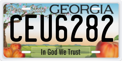 GA license plate CEU6282