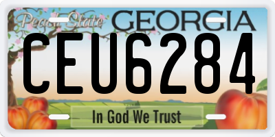 GA license plate CEU6284