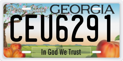 GA license plate CEU6291